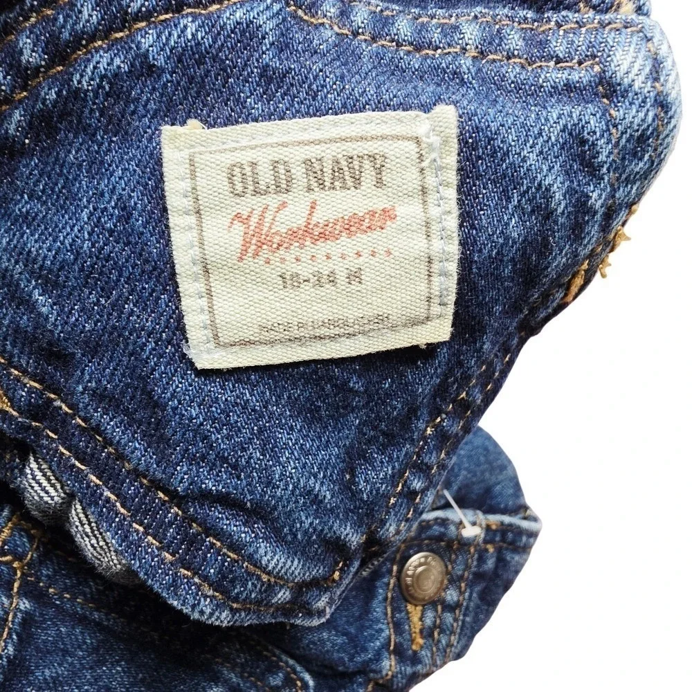 Old Navy Kids Denim Workwear Overalls Size 18-24 Months Blue Cotton‎ Adjustable